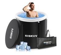 Baignoire à Glace pour Athlètes, KISKVV Ø85 x 75cm 378L Bain de Glace Pliable, Baignoire de Récupération Froide Gonflable, Bain Froid Ice Bath Tub pour Adultes Fitness