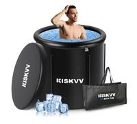 Baignoire à Glace pour Athlètes, Pejevir Ø85 x 75cm 378L Bain de Glace Pliable, Baignoire de Récupération Froide Gonflable, Bain Froid Ice Bath Tub pour Adultes Fitness, Noir