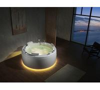 Baignoire à hydromassage de luxe baignoire ronde lumière cascade éclairage LED