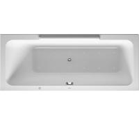 Duravit Baignoire balnéo DuraStyle 1700x700mm, à encastrer ou pour habillage de baignoire, simple dos à gauche, cadre, vidage et trop-plein, Combi P, 760294000CP1000