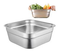 Baignoire à vaisselle en acier inoxydable, bassin de lavage à lavabo carré de 12 pcs, baignoire à fond plat polyvalent, panier de lavage de légumes, plateau de rangement de cuisine pour camping, lava