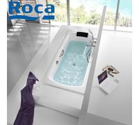 Baignoire acier émaillée LUN PLUS Blanc 1800X800 mm avec poignées en métal chromé - ROCA A221250001