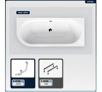 Baignoire asymétrique gauche - OTITEC - AVITA - 170x75 cm - Acrylique - Vidage chrome