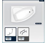 Baignoire asymétrique gauche - OTITEC - RIMA - 130x85 cm - Vidage automatique - Acrylique blanc