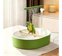 Baignoire automatique pour oiseaux pour cage - Avec pompe, filtre, douche d'intérieur avec eau courante - Pour oiseaux, conures, perruches, calopsittes et inséparables (vert)