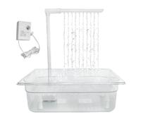 Baignoire automatique pour perroquet, 32,5 x 26,4 x 30 cm - Fontaine de douche avec eau courante, station de toilettage pour perruches, gris africain, conures, inséparables, petits et moyens oiseaux