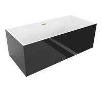 Baignoire autoportante en acrylique Mexen Nita 170 x 80 cm, blanc/noir, accen...