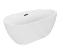 Baignoire autoportante Mexen Eos 170 x 75 cm blanche, trop-plein noir