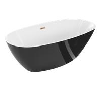 Mexen Eris baignoire autoportante 170 x 80 cm, blanche/noire, trop-plein or rose - 53441708075-60 46471 5905315384355
