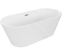 Baignoire autoportante Mexen Flavia 150 x 75 cm, trop-plein doré