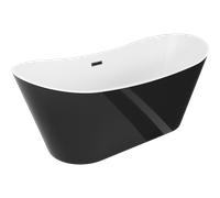 Baignoire autoportante Mexen Montana 170 x 80, blanc/noir, design ovale