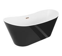 Mexen Montana baignoire autoportante 170 x 80 cm, blanche/noire, trop-plein or rose - 52011708075-60 45671 5905315378651