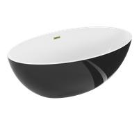 Baignoire autoportante Mexen Nike 175 x 100 cm blanc/noir trop-plein d'or