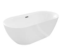 Baignoire autoportante Mexen Roxy 170 x 80 cm blanc évacuation Gun Gray