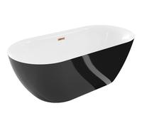 Baignoire autoportante Mexen Roxy 170 x 80 cm blanc/noir or rose