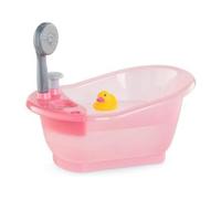 Baignoire avec douchette Poupon 30/36 cm, Rose - Set Accessoire poupée + 1 Carte Tigre Bain