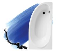 Baignoire Bain d'angle 140x70 Droite, Siphon de bain et pieds - Set 3en1 - MIKI