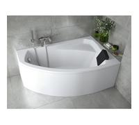 Baignoire Bain d'angle 140x90 Droite + appui-tête, Siphon de bain et pieds - Set 4en1 - Fabriqué en UE - BADLAND RIMA