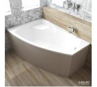 Baignoire Bain d'angle 140x90 Droite + des panneaux en polystyrène Siphon+pieds