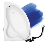 Baignoire Bain d'angle 140x90 Gauche Siphon de bain et pieds - Set 3en1 - ADA
