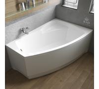 Baignoire Bain d'angle 150x100 Droite + tablier en acrylique Siphon +pieds FRIDA