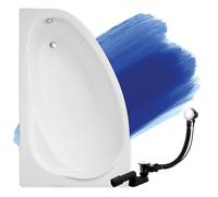 Baignoire Bain d'angle 150x100 Gauche, Siphon de bain et pieds - 3en1 - MAREA