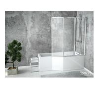 Baignoire Bain d'angle 150x75 Droite + tablier en acrylique Siphon + pieds