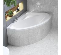 Baignoire Bain d'angle 160x100 Droite +des panneaux en polystyrène Siphon +pieds