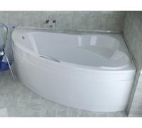 Baignoire Bain d'angle 160x100 Droite + poignée, Siphon de bain et pieds - 4en1