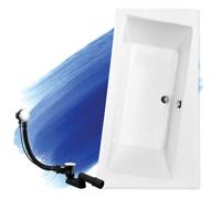Baignoire Bain d'angle 160x100 Droite, Siphon de bain et pieds - 3en1 - INFINITY
