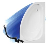Baignoire Bain d'angle 160x100 Droite, Siphon de bain et pieds - 3en1 - MAREA