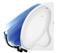 Baignoire Bain d'angle 160x100 Droite, Siphon de bain et pieds - Set 3en1 - ADA