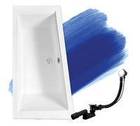 Baignoire Bain d'angle 160x90 Gauche, Siphon de bain et pieds - 3en1 - INTIMA