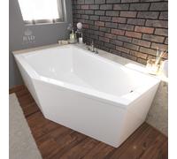Baignoire Bain d'angle 160x90 Gauche + tablier en acrylique Siphon +pieds SELENA