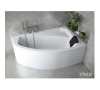 Baignoire Bain d'angle 170x110 Droite + appui-tête Siphon + pieds - 4en1 - RIMA