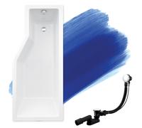Baignoire Bain d'angle 170x75 Droite Siphon + pieds - - Set 3en1 - INTEGRA
