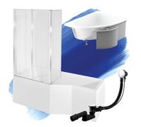 Baignoire Bain d'angle 170x75 Gauche +des panneaux en polystyrène Siphon + pieds