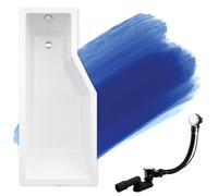 Baignoire Bain d'angle 170x75 Gauche Siphon + pieds - - Set 3en1 - INTEGRA