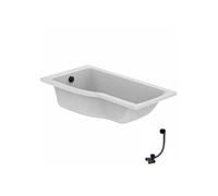 Baignoire bain douche 150 x 80 cm gauche Connect Air + vidage Noir mat