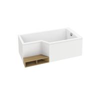 Baignoire bain douche 150 x 80 cm Neo blanc brillant droite