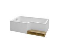 Baignoire bain douche 150 x 80 cm Neo blanc mat gauche