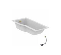 Baignoire bain douche 170 x 80 cm gauche Connect Air + vidage Doré