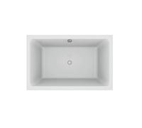 Jacob Delafon Baignoire Bain-Douche Gain de place, Capsule 140x90 cm, Blanc | Made in FR. Minéracryl antibactérien, recyclé et réparable. Pieds et Vidage