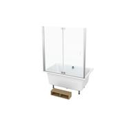 Baignoire bain douche JACOB DELAFON Capsule, compacte + pare bain en niche 120 x 80 cm