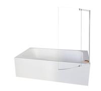 Baignoire bain douche Malice antidérapante + pare bain 160 x 85, version droite