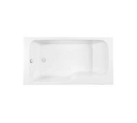 Baignoire bain douche Malice, antidérapant, version Gauche 160x85cm, Blanc mat