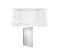 Baignoire bain douche Malice antidérapante + pare bain 160 x 85, version gauche