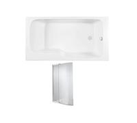 Baignoire bain douche Malice antidérapante + pare bain 170 x 90, version droite