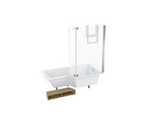Baignoire bain douche Neo + étagère + pare bain 170 x 90, version droite