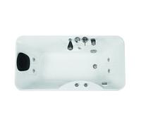 Baignoire balnéo blanche - 1 place - 140L - 150 x 75 x 54,5 cm - Angle droit - GAVINO